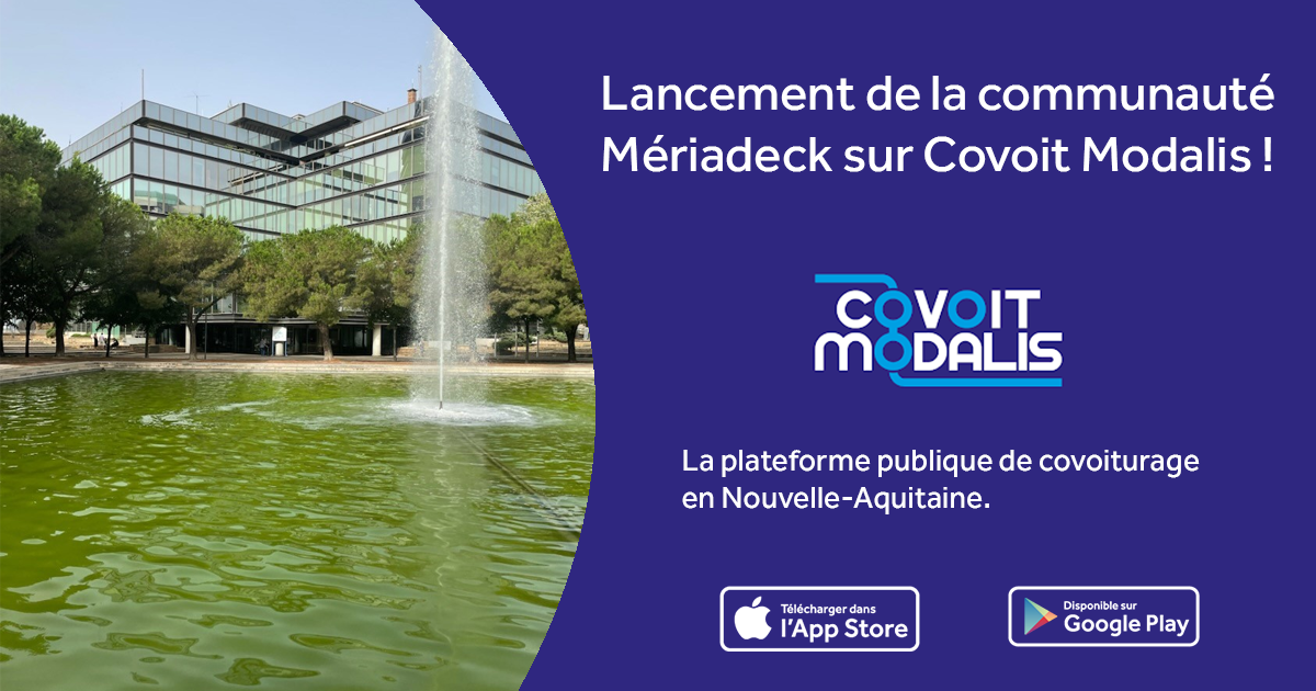 Image montrant Mériadeck et le logo de covoit Modalis